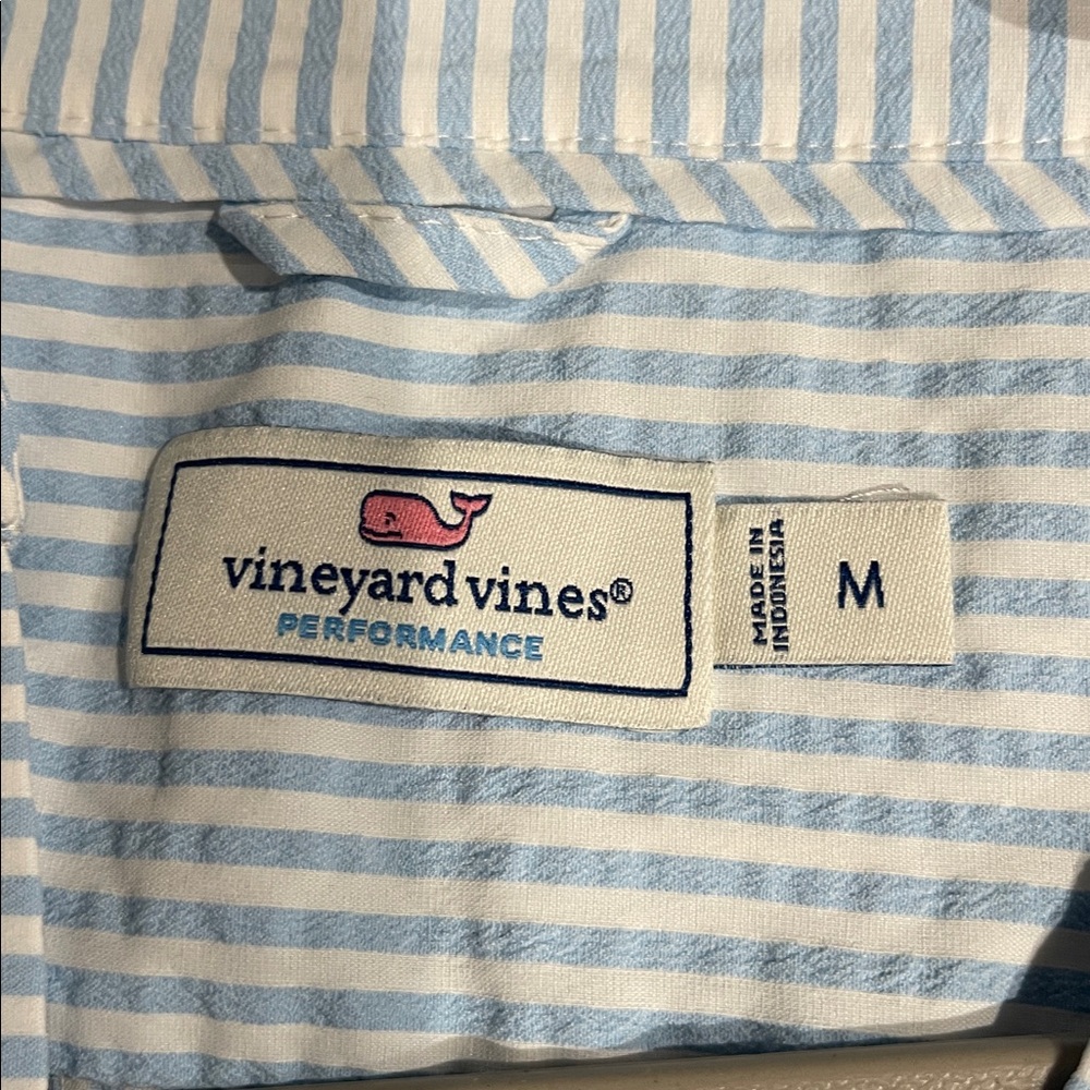 Vineyard Vines Performance White and Blue Striped Top - Picture 2 of 2